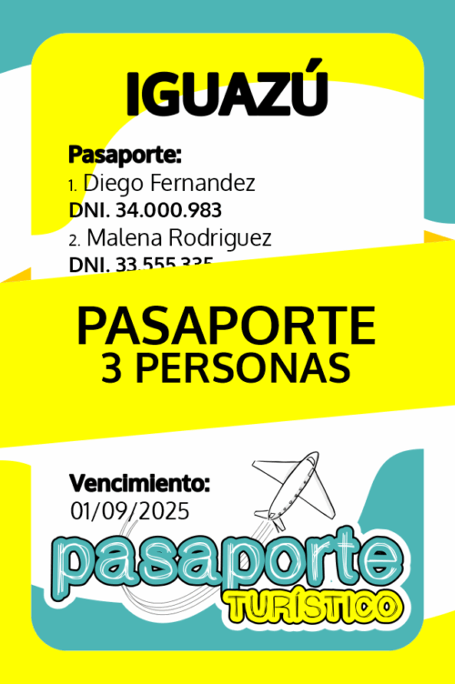 Pasaporte IGUAZÚ - x3